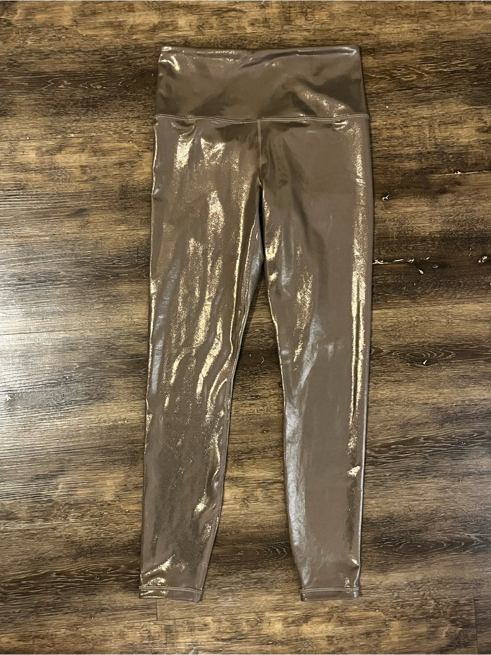 Athleta Shiny Gold High-Waist yoga Leggings